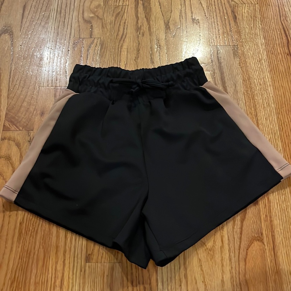 Five Dancewear shorts black with a tan stripe size youth XL